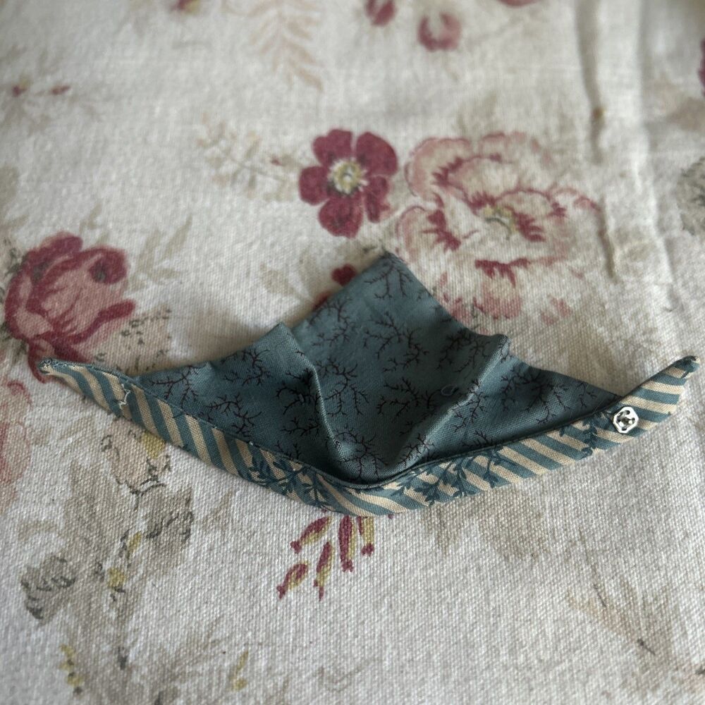 Hankerchief hearband for a 5 inch doll head Blue And White  10 Inch Doll?
